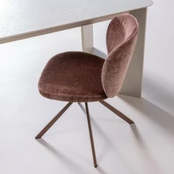 Woood Femke Eetkamerstoel Chenille Bruin Outlet