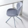 Woood Femke Eetkamerstoel Chenille Blauw Clearance