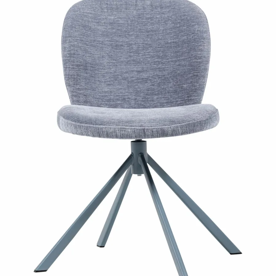 Woood Femke Eetkamerstoel Chenille Blauw Clearance