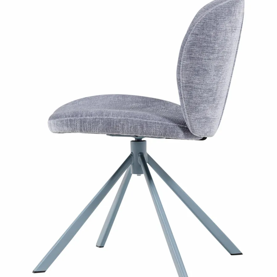 Woood Femke Eetkamerstoel Chenille Blauw Clearance