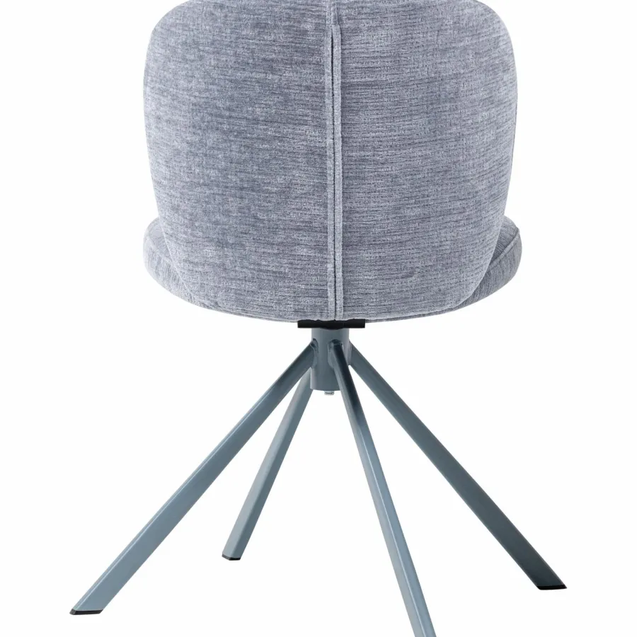 Woood Femke Eetkamerstoel Chenille Blauw Clearance