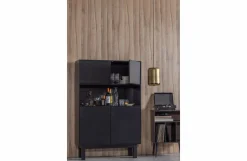 Woood Finca Buffet-/ Drankkast Grenen Diep Zwart [fsc] Online