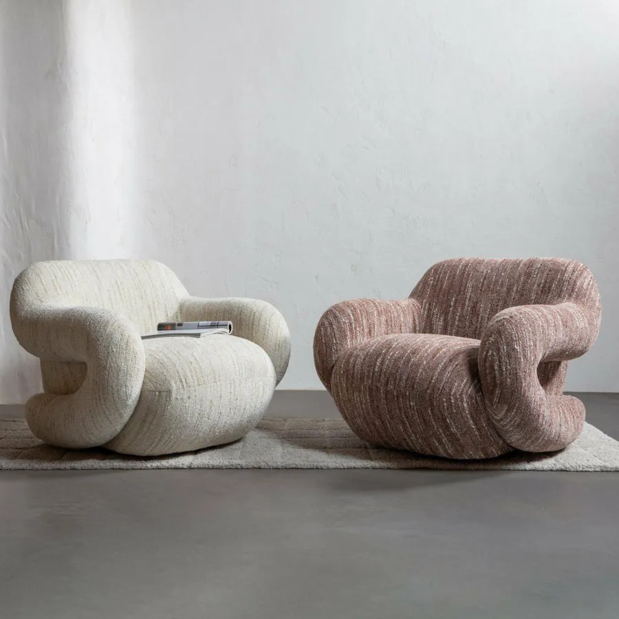 Woood Folke fauteuil chenille naturel melange Hot