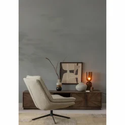 Woood Gigi tafellamp gehamerd glas 51xo15cm bruin
