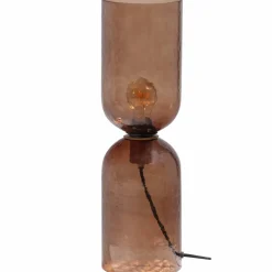 Woood Gigi tafellamp gehamerd glas 51xo15cm bruin