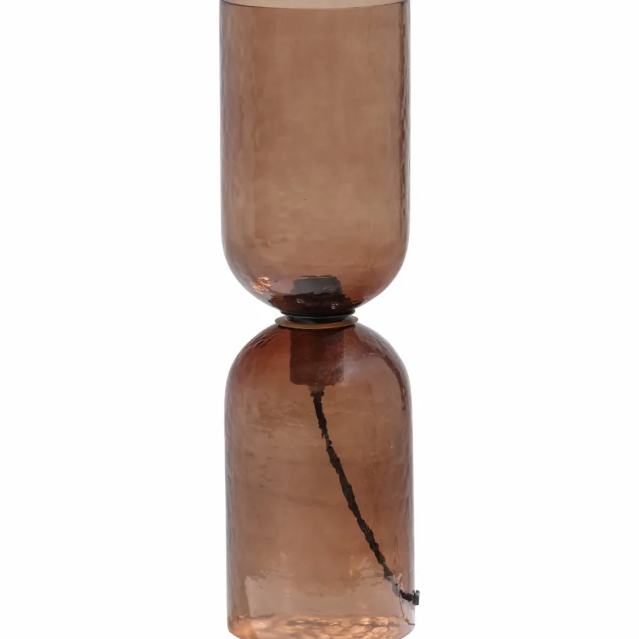 Woood Gigi tafellamp gehamerd glas 51xo15cm bruin