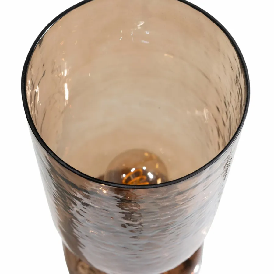 Woood Gigi tafellamp gehamerd glas 51xo15cm bruin