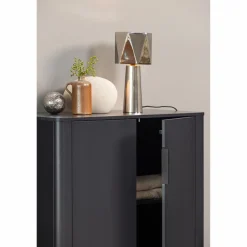 Woood Gunnar 2-Deurs Kast Grenen Matzwart [fsc] Outlet