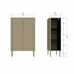 Woood Gunnar 2-Deurs Kast Grenen Matzwart [fsc] Outlet