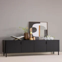 Woood Gunnar Dressoir 200 Cm Grenen Matzwart [fsc] Discount