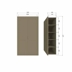 Woood Gunnar opbergkast grenen matzwart/mud [fsc] Outlet