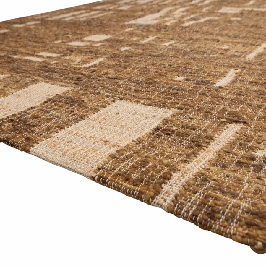 Woood Ian handgeweven vloerkleed wol/katoen bruin 170x240cm New
