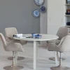 Woood Janne uitschuifbare eettafel rond eiken dakargrau [fsc]