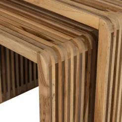 Woood Jasmijn Bijzettafel Recycled Teak Naturel - Set Van 2 Sale