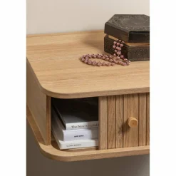 Woood Jena hangend nachtkastje links/rechts hout naturel Discount