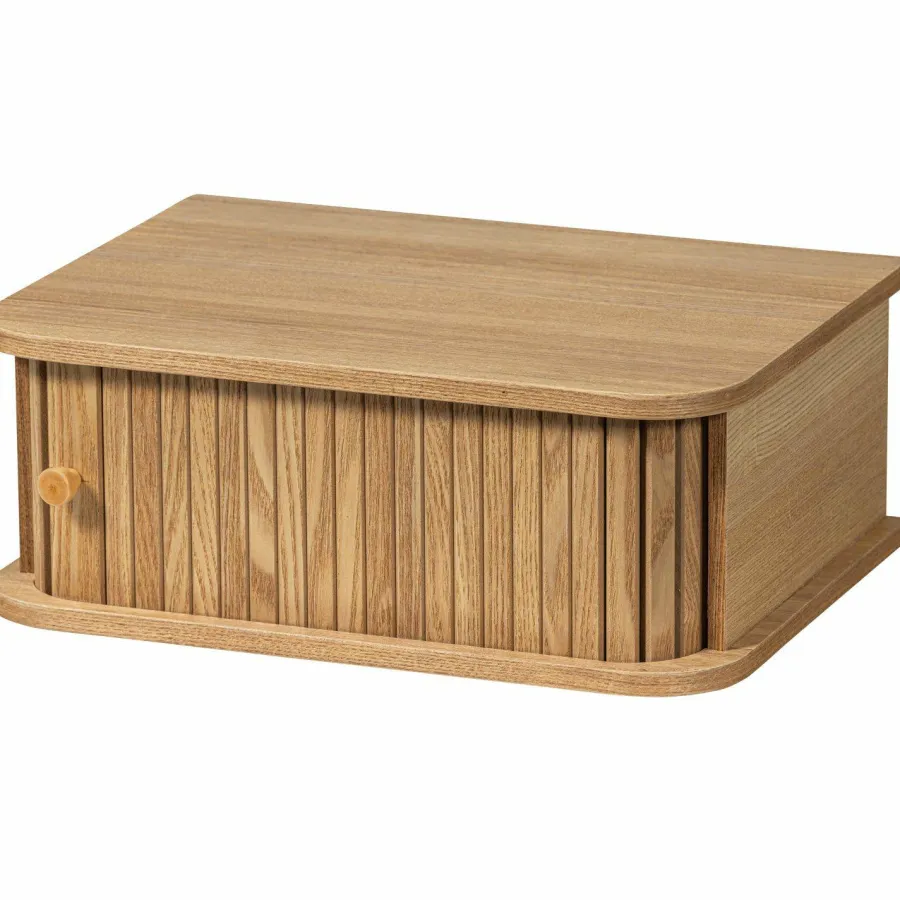 Woood Jena hangend nachtkastje links/rechts hout naturel Discount
