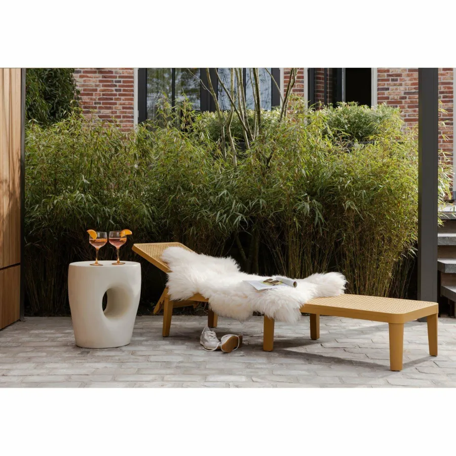 Woood Jinte ligbed tuin kunststof geel Best