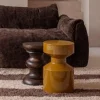 Woood Jonah bijzettafel hout donkerbruin 42xo30cm New