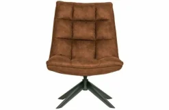 Woood Jouke draaifauteuil kunstleer - Groen en Cognac New