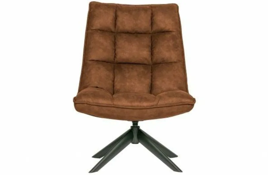 Woood Jouke draaifauteuil kunstleer - Groen en Cognac New