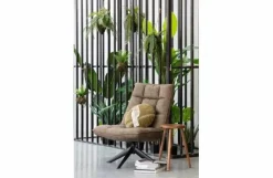 Woood Jouke draaifauteuil kunstleer - Groen en Cognac New