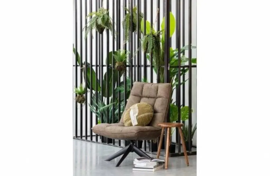 Woood Jouke draaifauteuil kunstleer - Groen en Cognac New