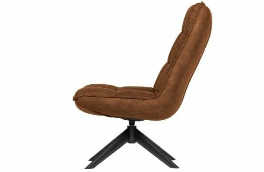 Woood Jouke draaifauteuil kunstleer - Groen en Cognac New