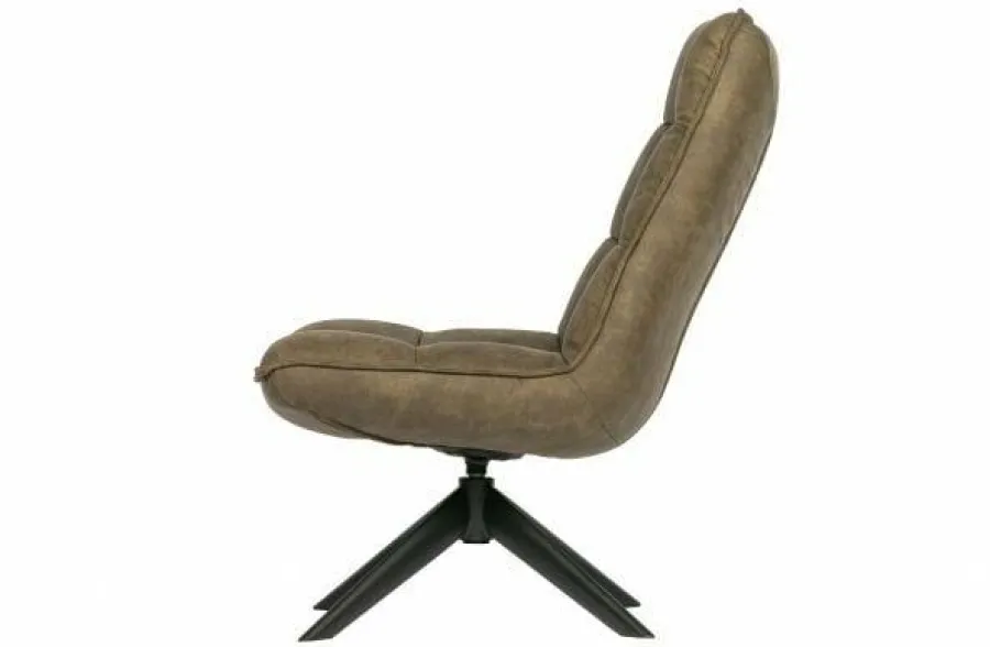 Woood Jouke draaifauteuil kunstleer - Groen en Cognac New