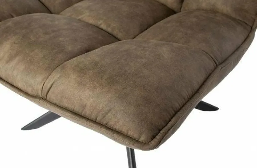 Woood Jouke draaifauteuil kunstleer - Groen en Cognac New