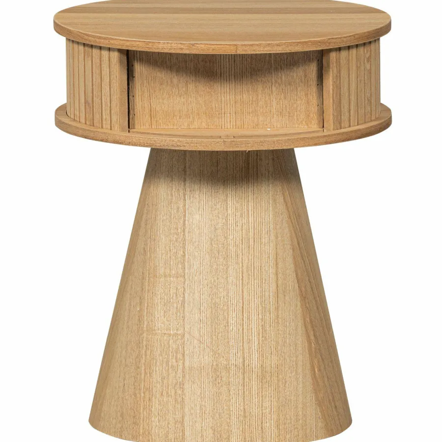 Woood Karri nachtkastje rond hout naturel