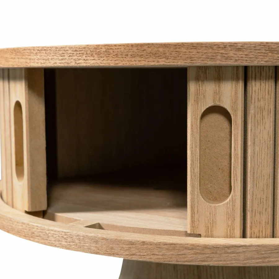 Woood Karri nachtkastje rond hout naturel