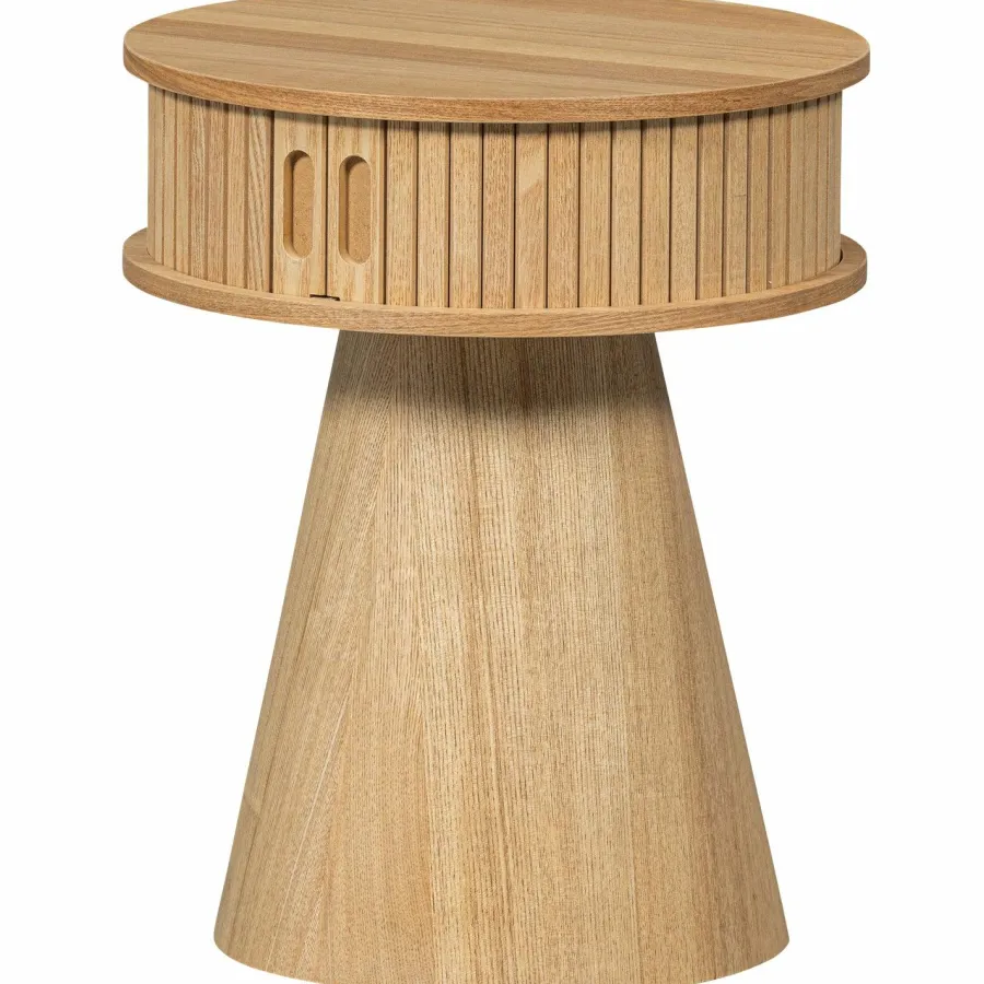 Woood Karri nachtkastje rond hout naturel