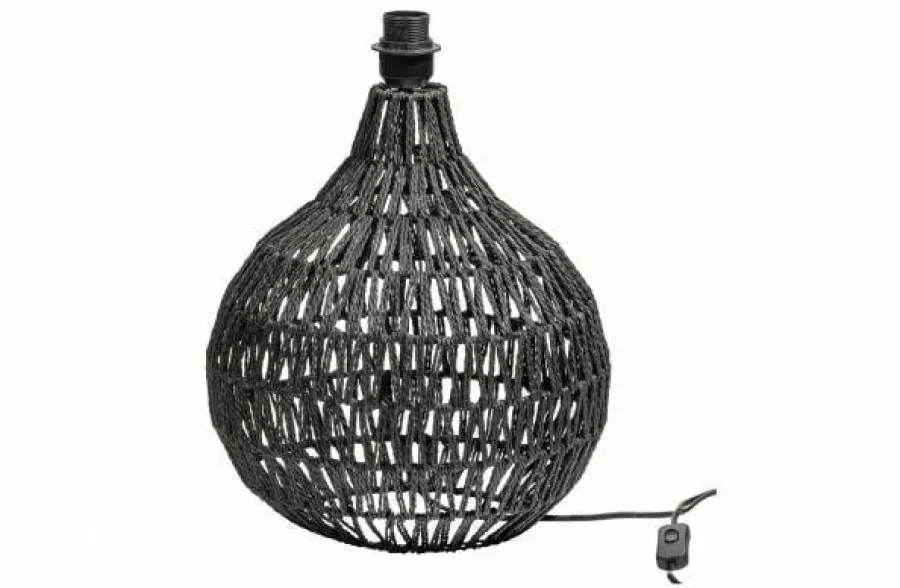 Woood Lampvoet Macy Rattan Look zwart