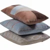 Woood Laon kussens velvet naturel/blauw - set van 3 Outlet