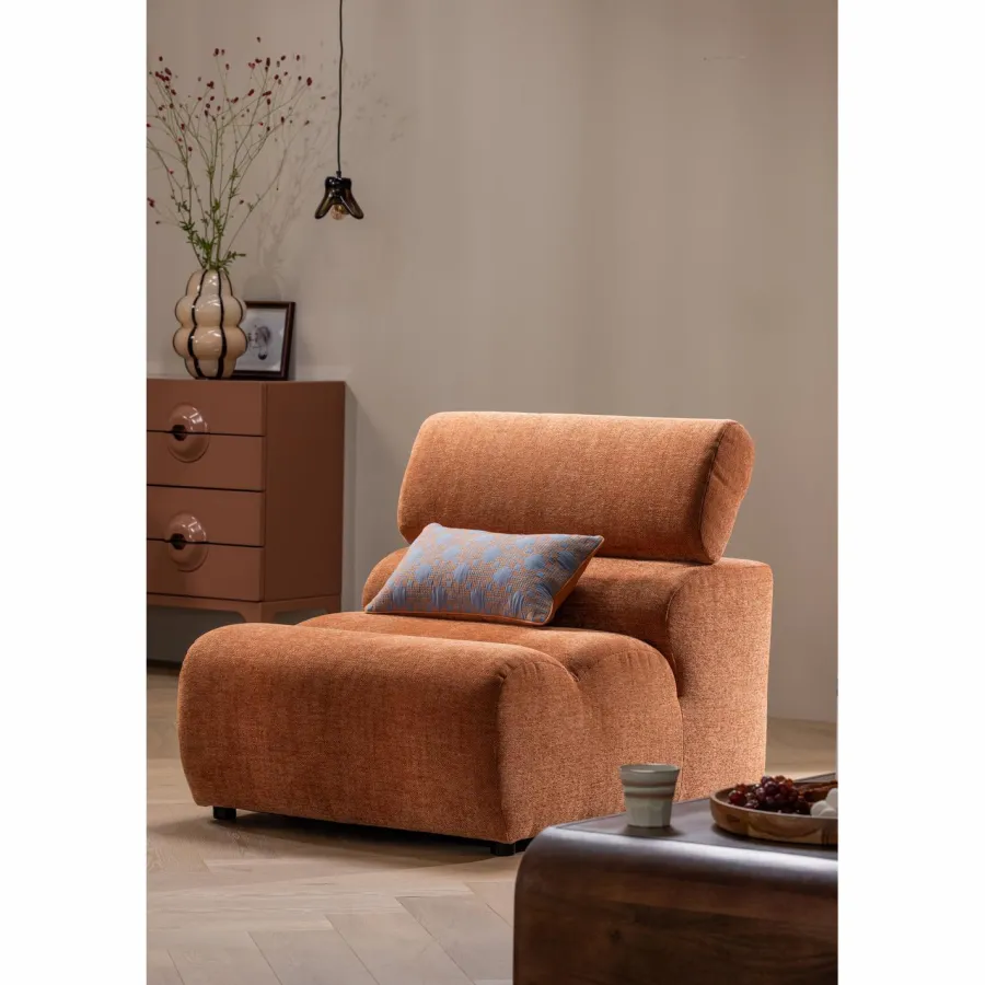 Woood Laon kussens velvet naturel/blauw - set van 3 Outlet