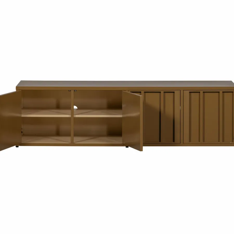 Woood Level tv-meubel metaal honinggeel 44x160cm New