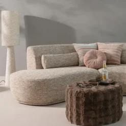 Woood Loft vloerlamp metaal/boucle naturel met stippen 130xo30cm Hot