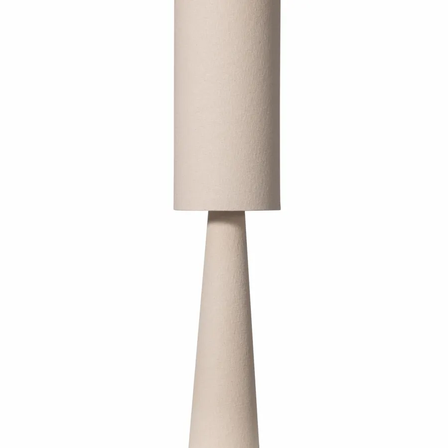 Woood Loft vloerlamp metaal/bouclé naturel 130xø30cm Outlet