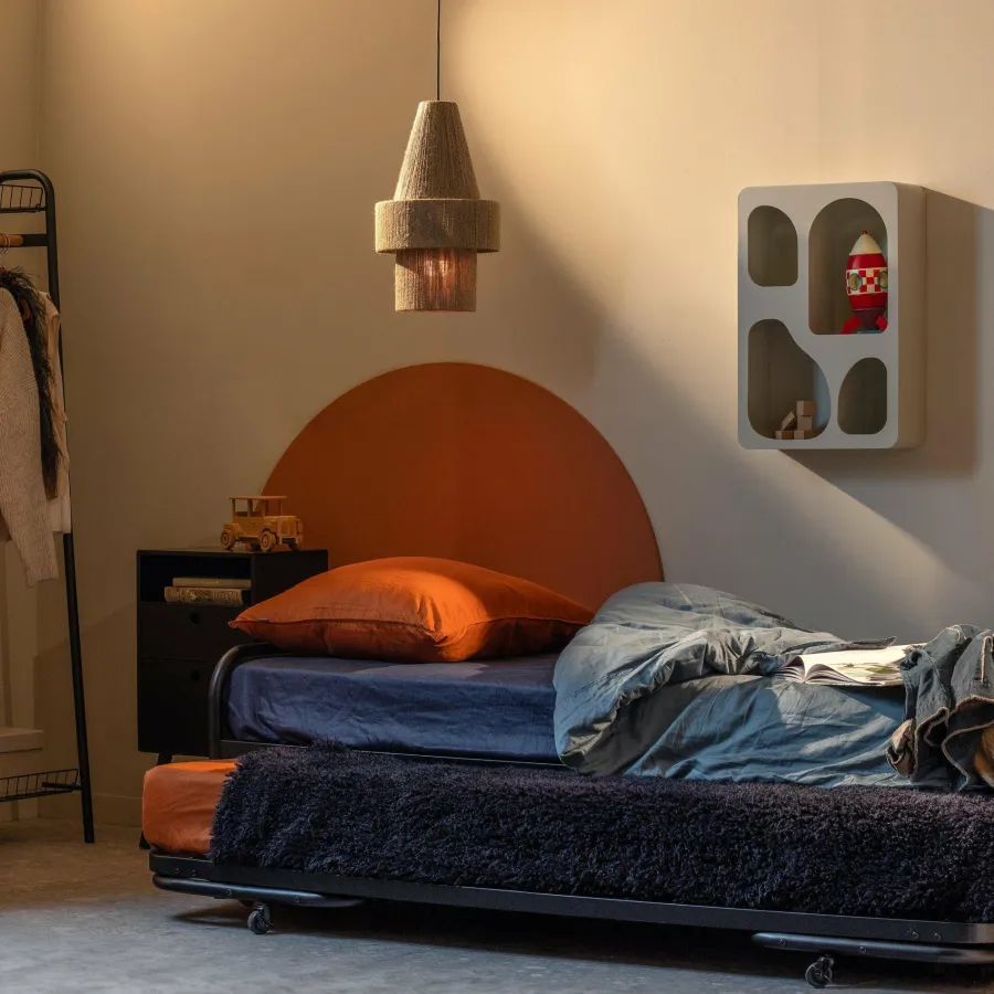 Woood Lucy eenpersoons onderschuifbed metaal zwart 90x200cm Online