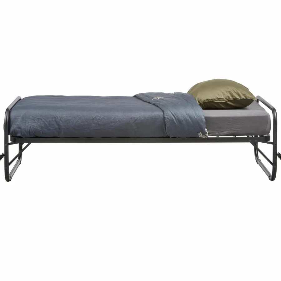Woood Lucy eenpersoons onderschuifbed metaal zwart 90x200cm Online