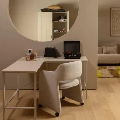 Woood Lyric eetkamerstoel met wielen greige Outlet