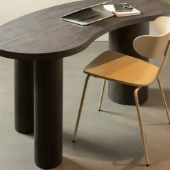 Woood MAAN organisch sidetable/bureau MDF donkerbruin Best