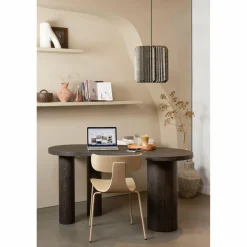 Woood MAAN organisch sidetable/bureau MDF donkerbruin Best