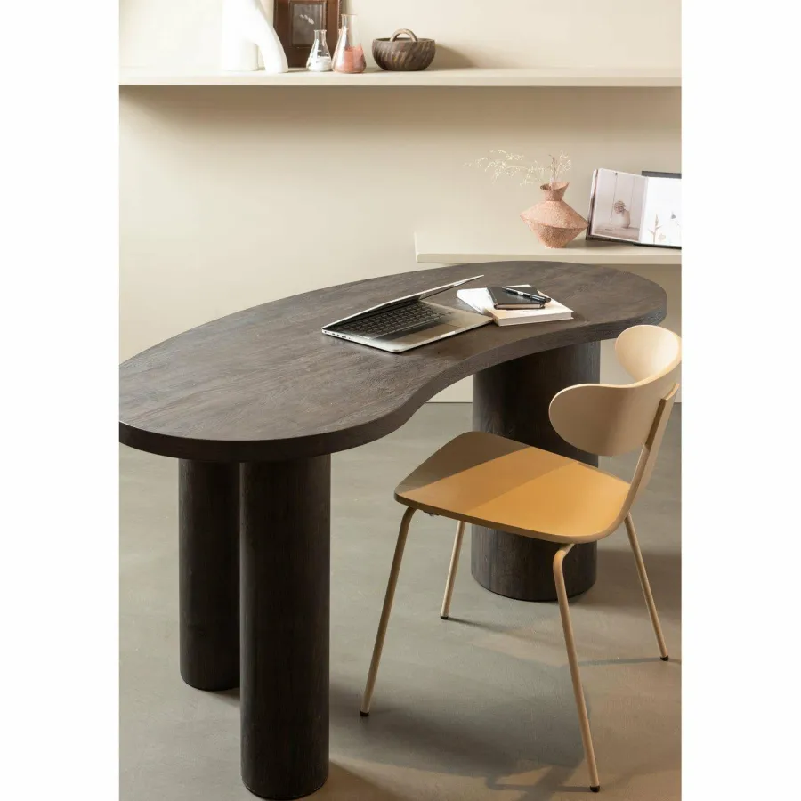 Woood MAAN organisch sidetable/bureau MDF donkerbruin Best