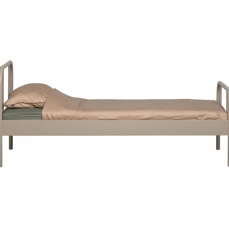 Woood Mata 1-persoons bed metaal zand 90x200cm Online