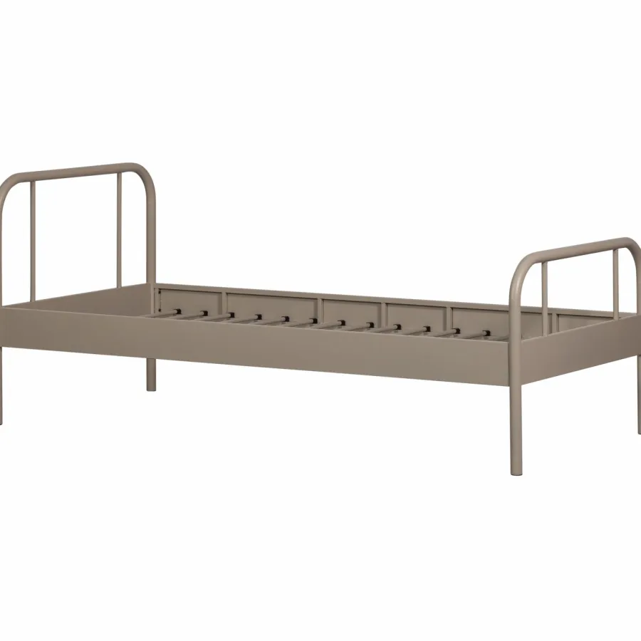 Woood Mata 1-persoons bed metaal zand 90x200cm Online