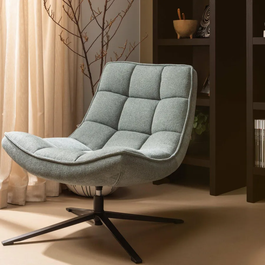 Woood Maudi draaifauteuil blue stone Outlet