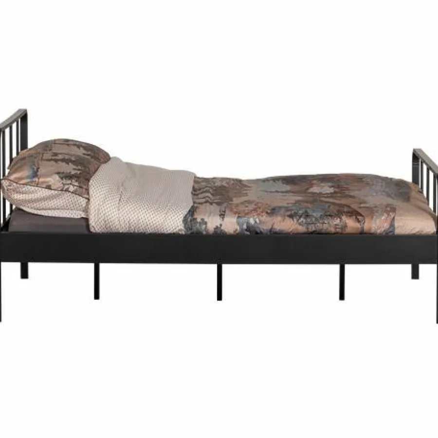 Woood Mees Bed Twijfelaar Metaal Zwart 120x200cm