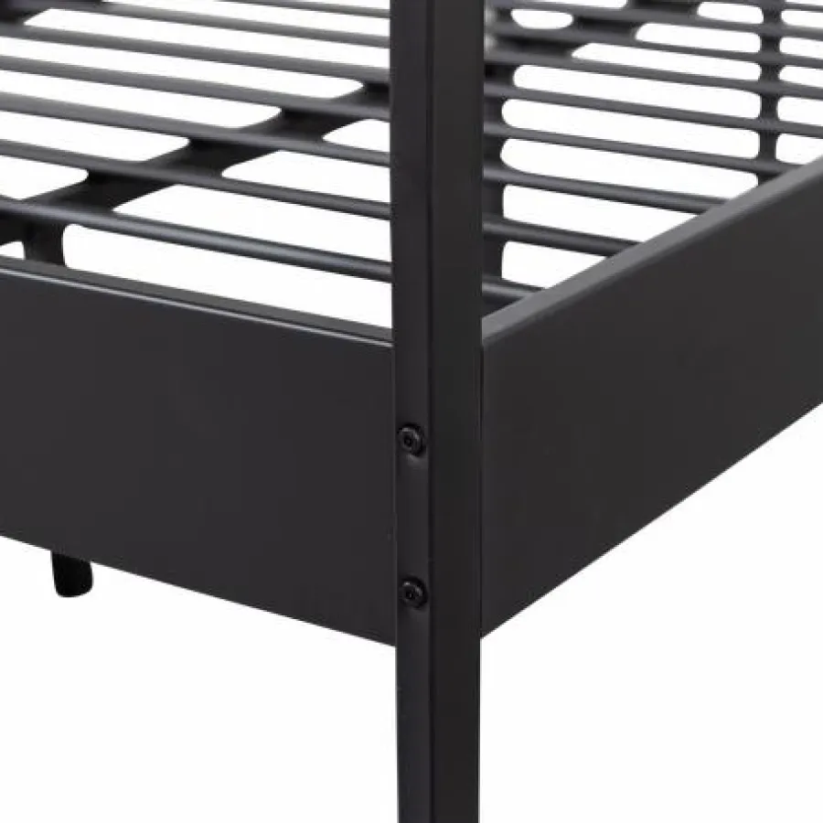 Woood Mees Bed Twijfelaar Metaal Zwart 120x200cm