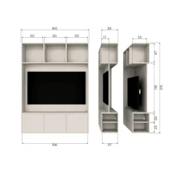 Woood Meggy tv opbergkast 160 cm grenen dust [fsc] Discount